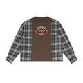 Unisex Plaid Panel Long Sleeve T-Shirt