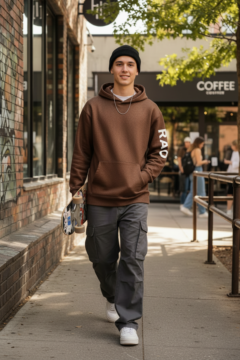 Brushed Bronze Teen Hoodie - Lifestyle RAO Sleeve